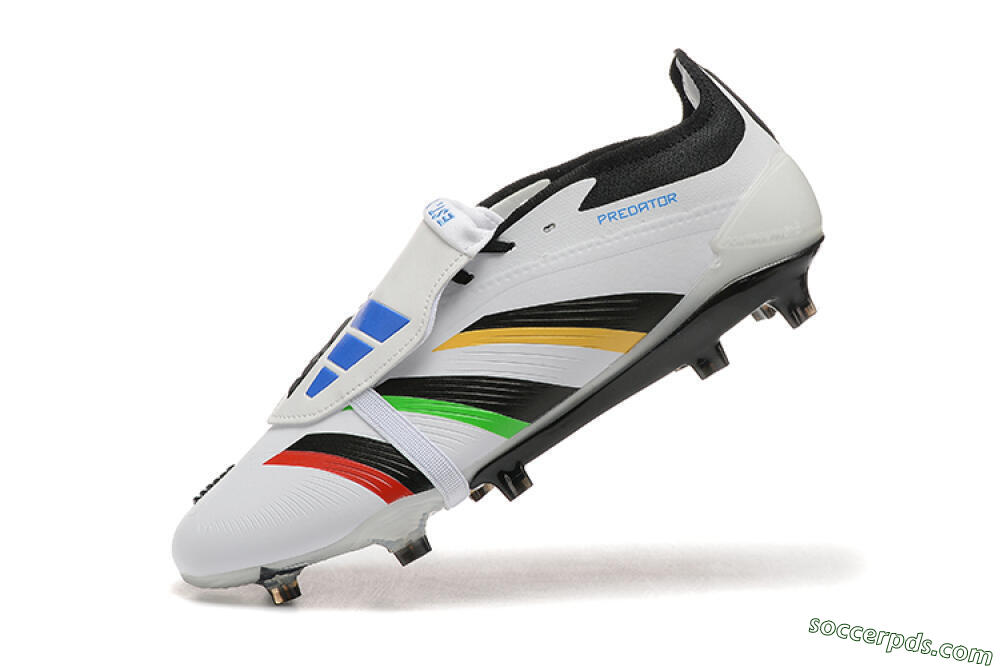 Adidas Predator Elite Foldover Tongue FG Low-Tops Football Boots - White/Rainbow 8