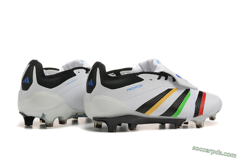 Adidas Predator Elite Foldover Tongue FG Low-Tops Football Boots - White/Rainbow 9