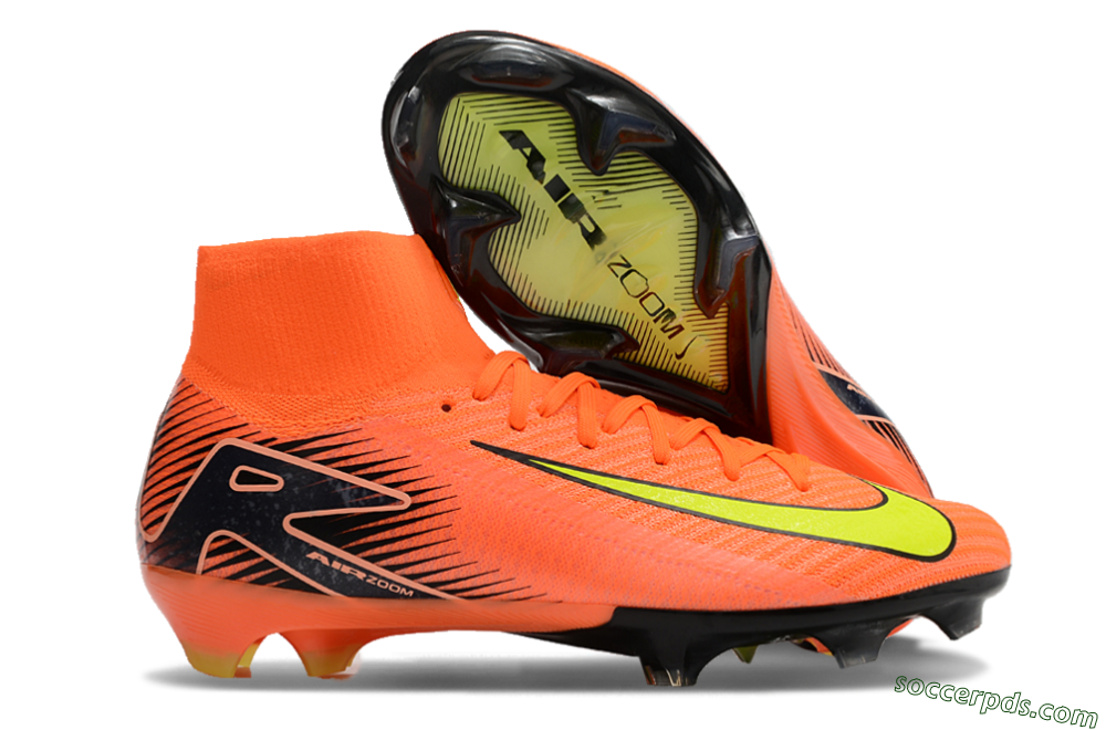 Nike Air Zoom Mercurial Superfly 10 Elite FG High-Tops Football Boots - Orange/Black/Yellow 1