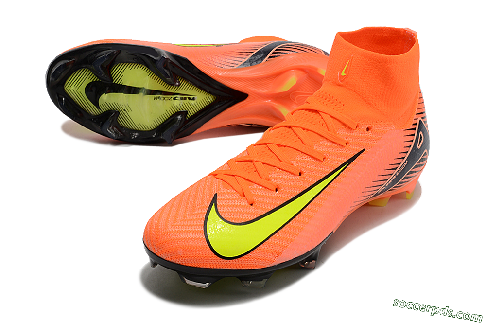 Nike Air Zoom Mercurial Superfly 10 Elite FG High-Tops Football Boots - Orange/Black/Yellow 3