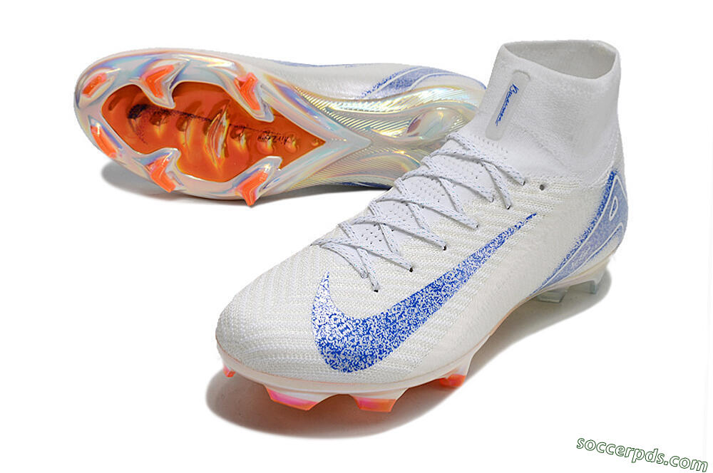 Nike Air Zoom Mercurial Superfly 10 Elite FG High-Tops Football Boots - Grey/Blue/Orange 3