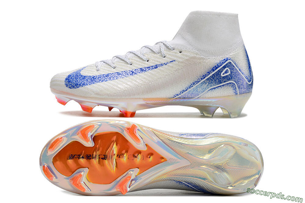 Nike Air Zoom Mercurial Superfly 10 Elite FG High-Tops Football Boots - Grey/Blue/Orange 0
