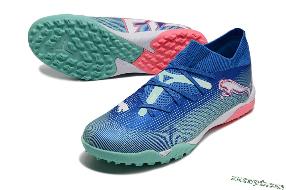 Puma Future Ultimate TF Low-Tops Football Shoes - Blue/White/Pink 3