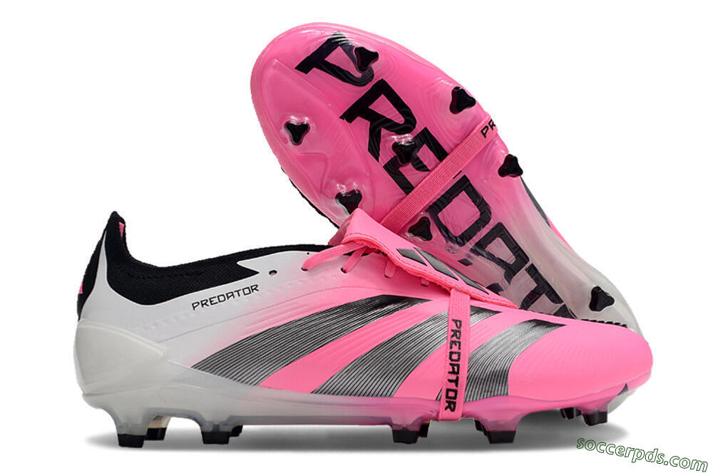 Adidas Predator Elite Foldover Tongue FG Low-Tops Football Boots - Pink/Grey/White 1