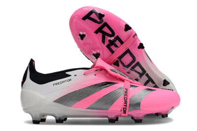 Adidas Predator Elite Foldover Tongue FG Low-Tops Football Boots - Pink/Grey/White
