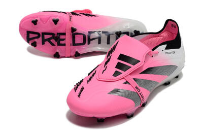 Adidas Predator Elite Foldover Tongue FG Low-Tops Football Boots - Pink/Grey/White