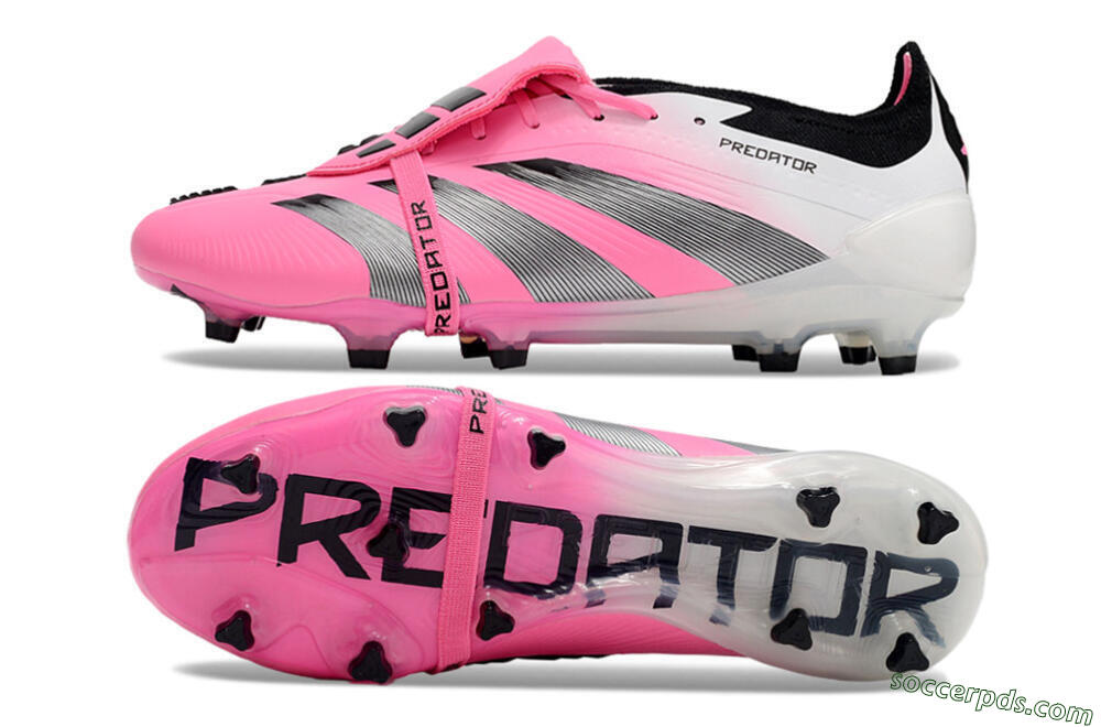 Adidas Predator Elite Foldover Tongue FG Low-Tops Football Boots - Pink/Grey/White 0