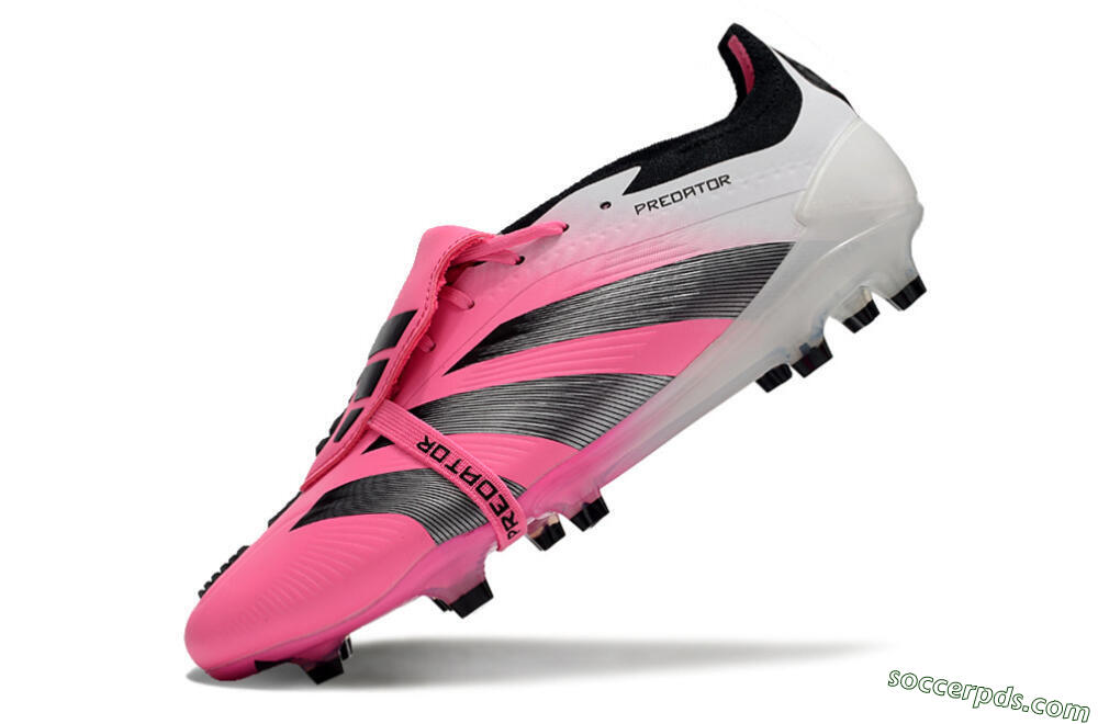 Adidas Predator Elite Foldover Tongue FG Low-Tops Football Boots - Pink/Grey/White 5
