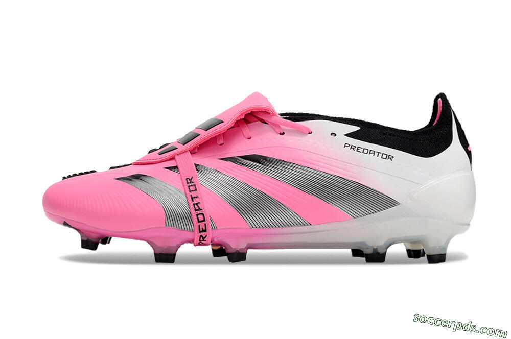 Adidas Predator Elite Foldover Tongue FG Low-Tops Football Boots - Pink/Grey/White 2