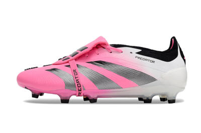 Adidas Predator Elite Foldover Tongue FG Low-Tops Football Boots - Pink/Grey/White
