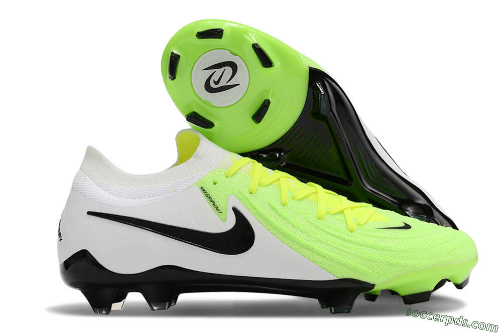 Nike Phantom Luna Elite NU FG Low-Tops Football Boots - Green/White/Black 1