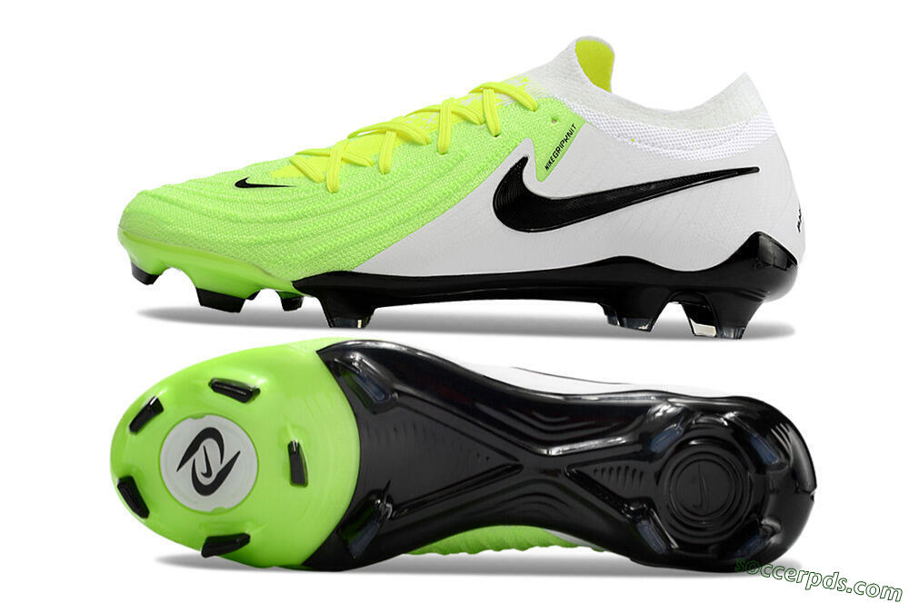 Nike Phantom Luna Elite NU FG Low-Tops Football Boots - Green/White/Black 0