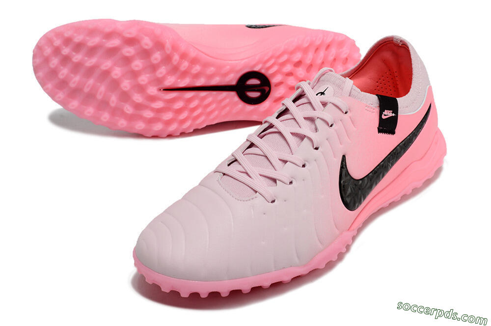 Nike Tiempo Legend 10 Elite TF Low-Tops Football Shoes - Pink/White/Black 3