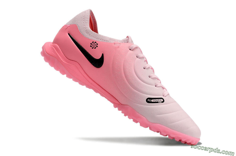 Nike Tiempo Legend 10 Elite TF Low-Tops Football Shoes - Pink/White/Black 4