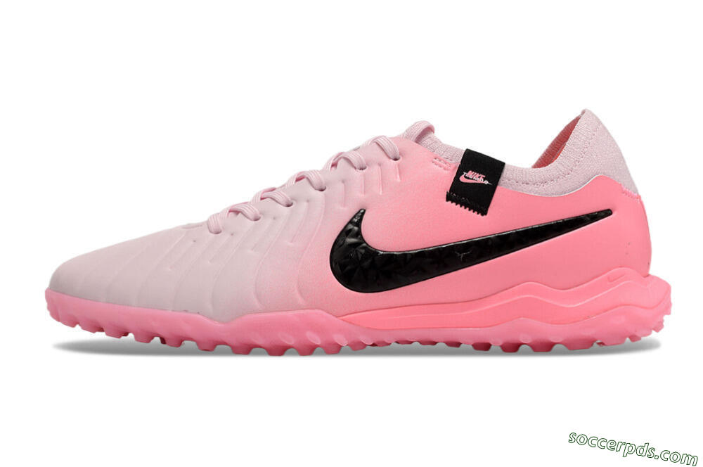 Nike Tiempo Legend 10 Elite TF Low-Tops Football Shoes - Pink/White/Black 2