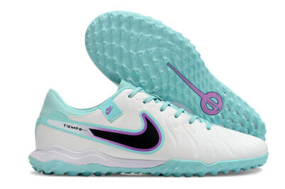 Nike Tiempo Legend 10 Elite TF Low-Tops Football Shoes - White/Blue/Purple