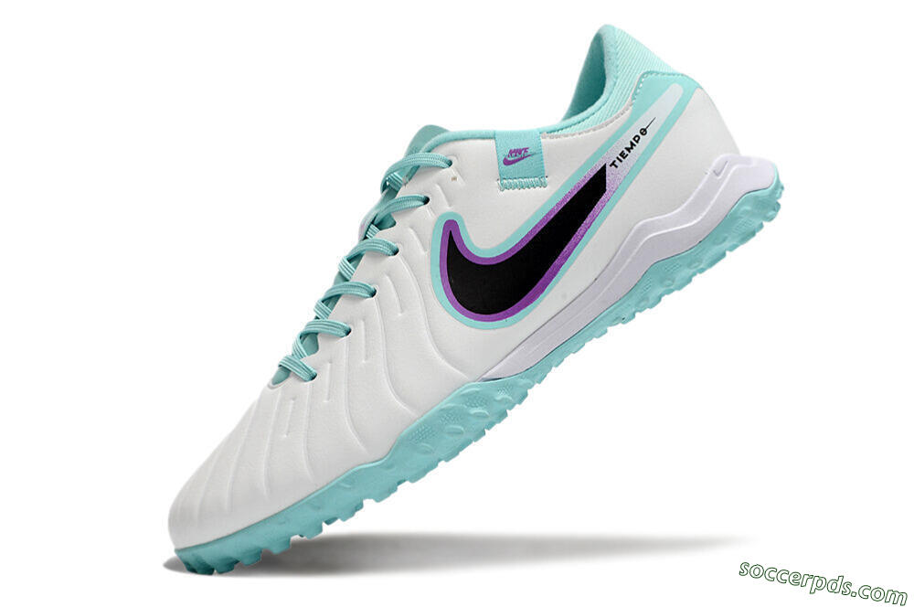 Nike Tiempo Legend 10 Elite TF Low-Tops Football Shoes - White/Blue/Purple 5