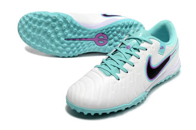 Nike Tiempo Legend 10 Elite TF Low-Tops Football Shoes - White/Blue/Purple
