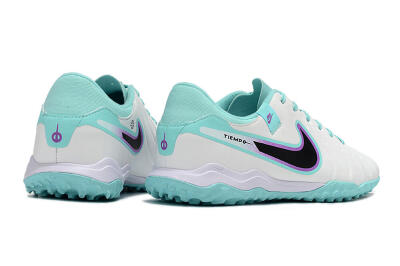 Nike Tiempo Legend 10 Elite TF Low-Tops Football Shoes - White/Blue/Purple