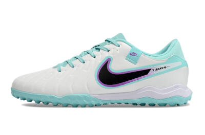 Nike Tiempo Legend 10 Elite TF Low-Tops Football Shoes - White/Blue/Purple