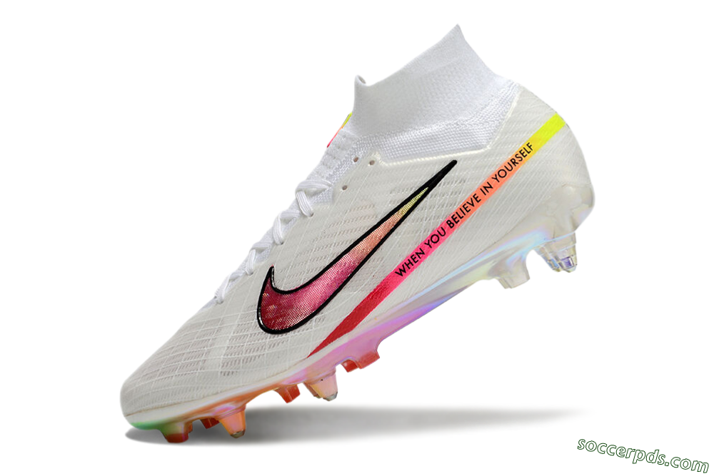Nike Air Zoom Mercurial Superfly 9 Elite SG High-Tops Football Boots - White/Pink/Black 4