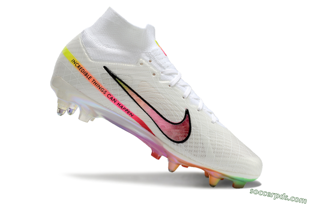 Nike Air Zoom Mercurial Superfly 9 Elite SG High-Tops Football Boots - White/Pink/Black 5