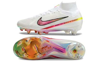 Nike Air Zoom Mercurial Superfly 9 Elite SG High-Tops Football Boots - White/Pink/Black