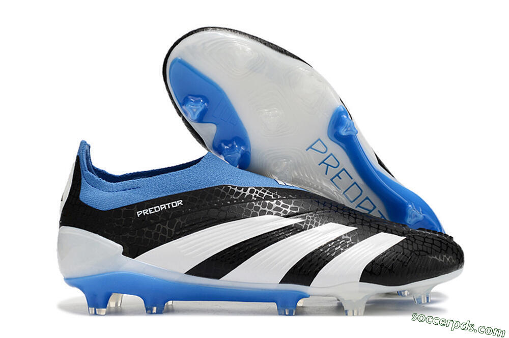 Adidas Predator Accuracy+ Laceless FG Low-Tops Football Boots - Black/White/Blue 1