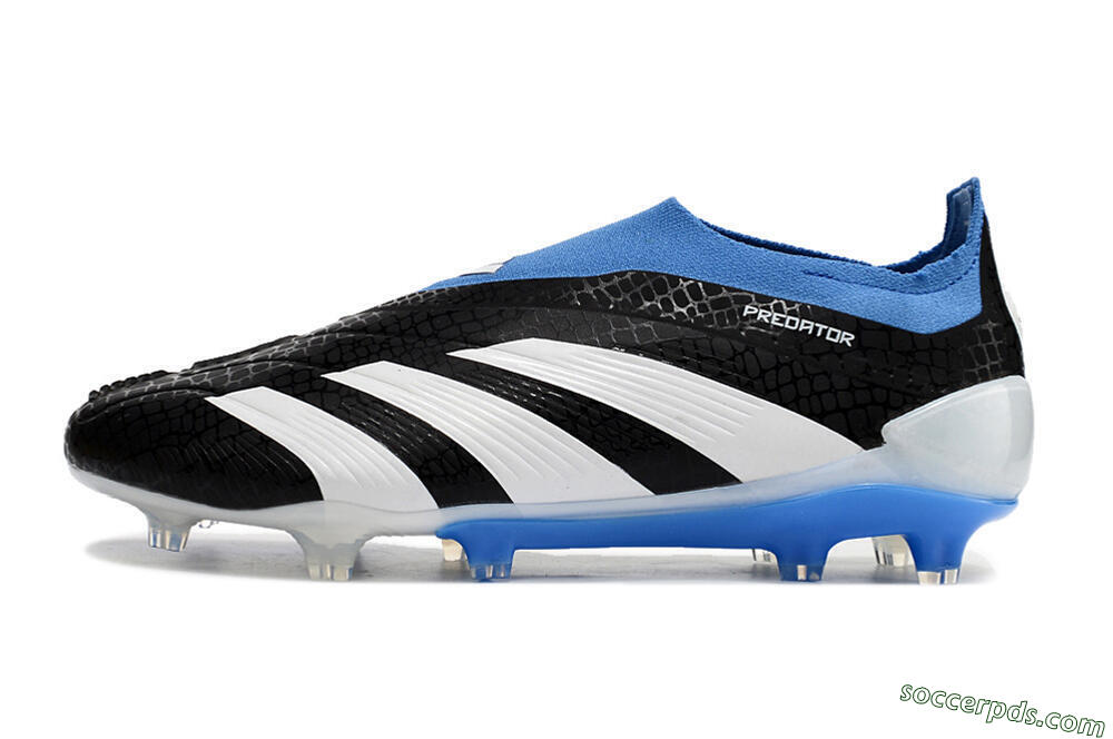 Adidas Predator Accuracy+ Laceless FG Low-Tops Football Boots - Black/White/Blue 2
