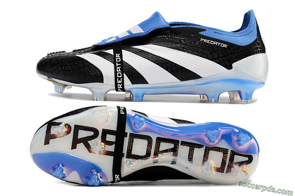 Adidas Predator Elite Foldover Tongue FG Low-Tops Football Boots - Black/Blue/White 0
