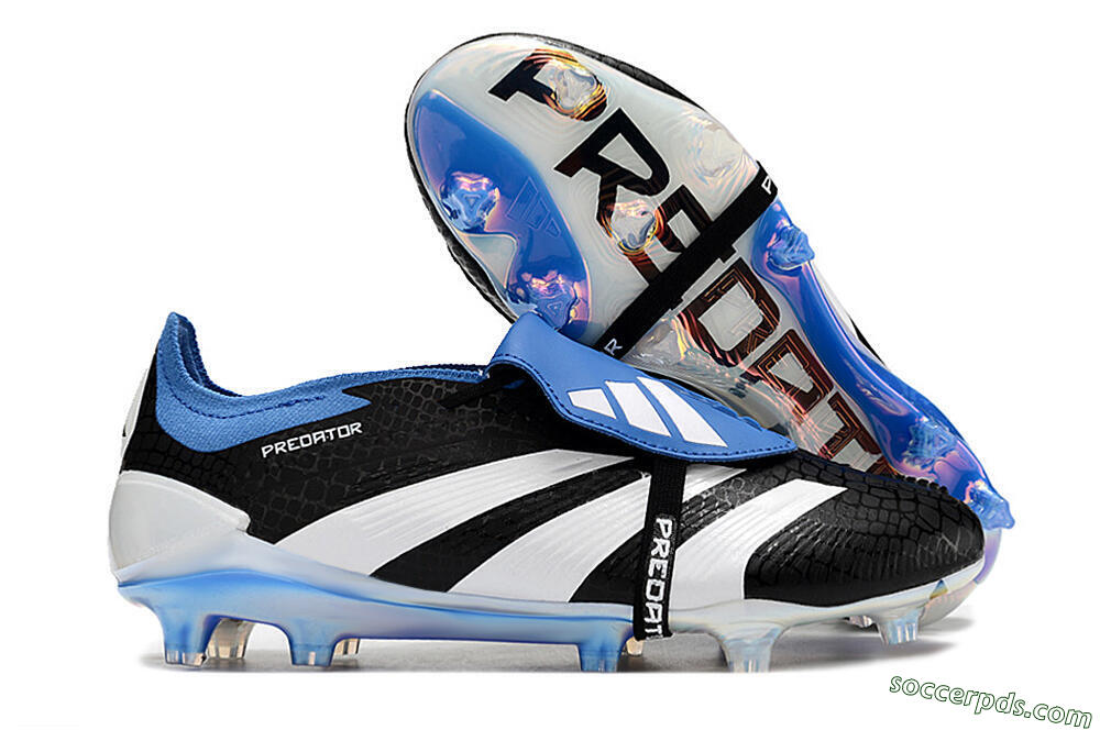 Adidas Predator Elite Foldover Tongue FG Low-Tops Football Boots - Black/Blue/White 1