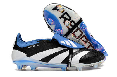 Adidas Predator Elite Foldover Tongue FG Low-Tops Football Boots - Black/Blue/White