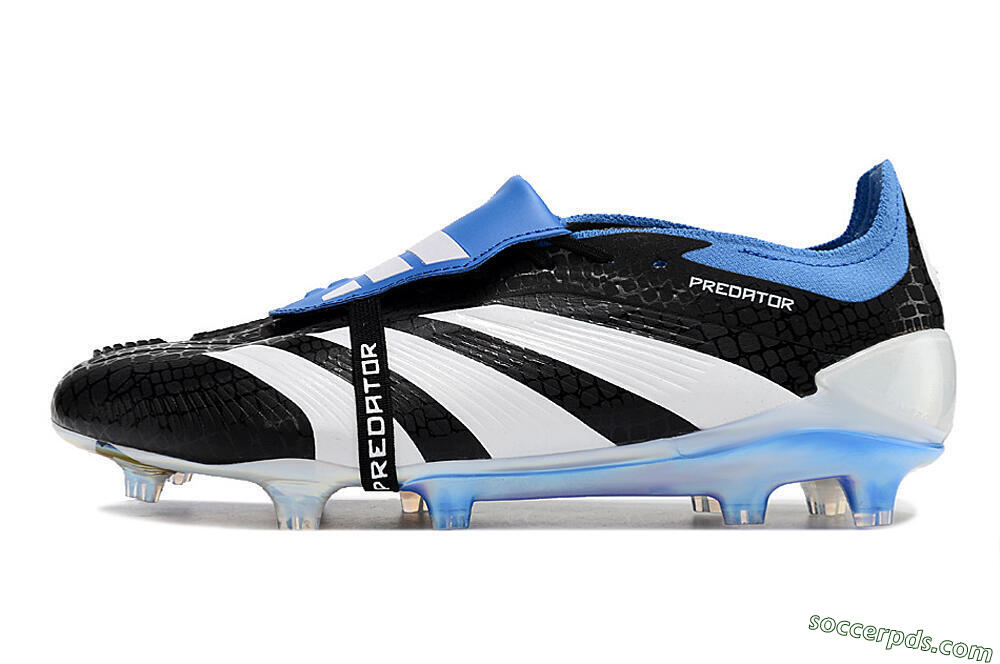 Adidas Predator Elite Foldover Tongue FG Low-Tops Football Boots - Black/Blue/White 2