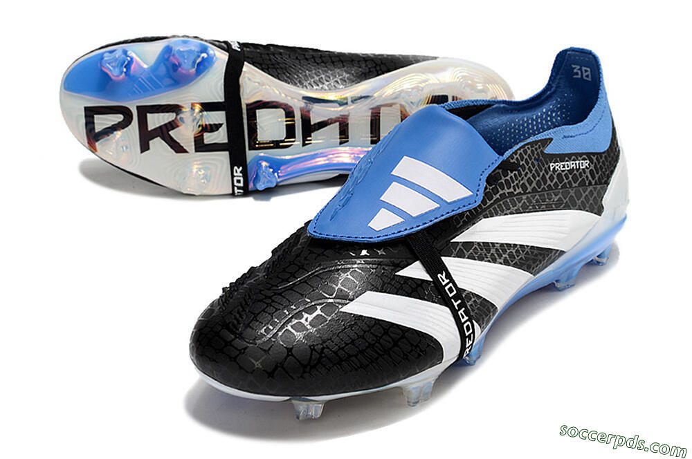 Adidas Predator Elite Foldover Tongue FG Low-Tops Football Boots - Black/Blue/White 3