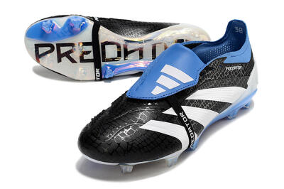 Adidas Predator Elite Foldover Tongue FG Low-Tops Football Boots - Black/Blue/White