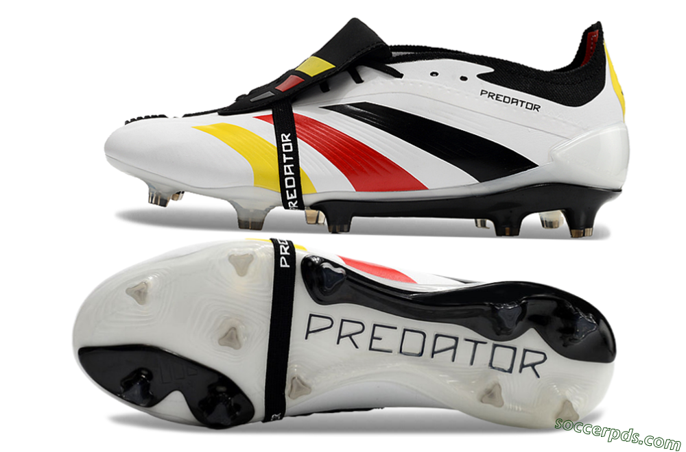 Adidas Predator Elite Foldover Tongue FG Low-Tops Football Boots - White/Black/Red/Yellow 0