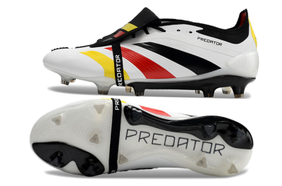 Adidas Predator Elite Foldover Tongue FG Low-Tops Football Boots - White/Black/Red/Yellow