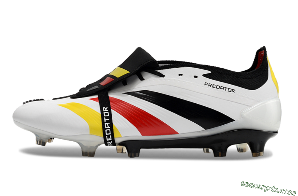 Adidas Predator Elite Foldover Tongue FG Low-Tops Football Boots - White/Black/Red/Yellow 2