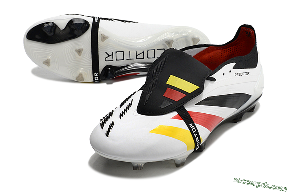 Adidas Predator Elite Foldover Tongue FG Low-Tops Football Boots - White/Black/Red/Yellow 3