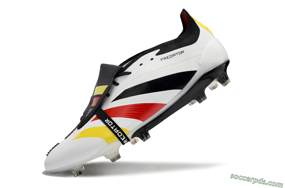 Adidas Predator Elite Foldover Tongue FG Low-Tops Football Boots - White/Black/Red/Yellow 5