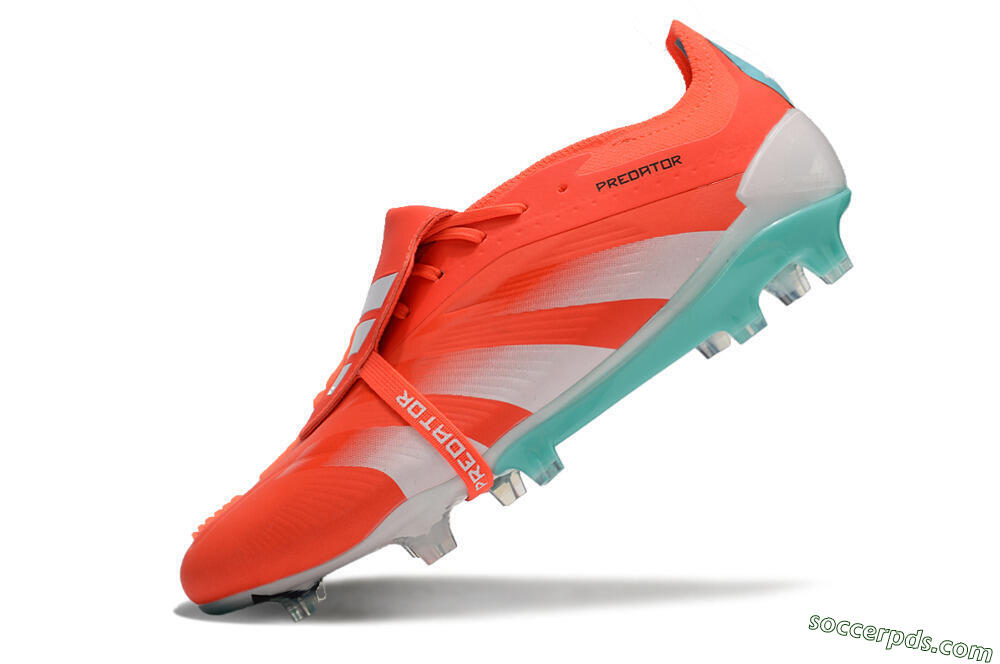 Adidas Predator Elite Foldover Tongue FG Low-Tops Football Boots - Red/White/Green 5