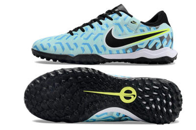 Nike Tiempo Legend 10 Pro TF Low-Tops Football Shoes - Blue/Black/Yellow