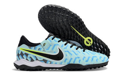 Nike Tiempo Legend 10 Pro TF Low-Tops Football Shoes - Blue/Black/Yellow