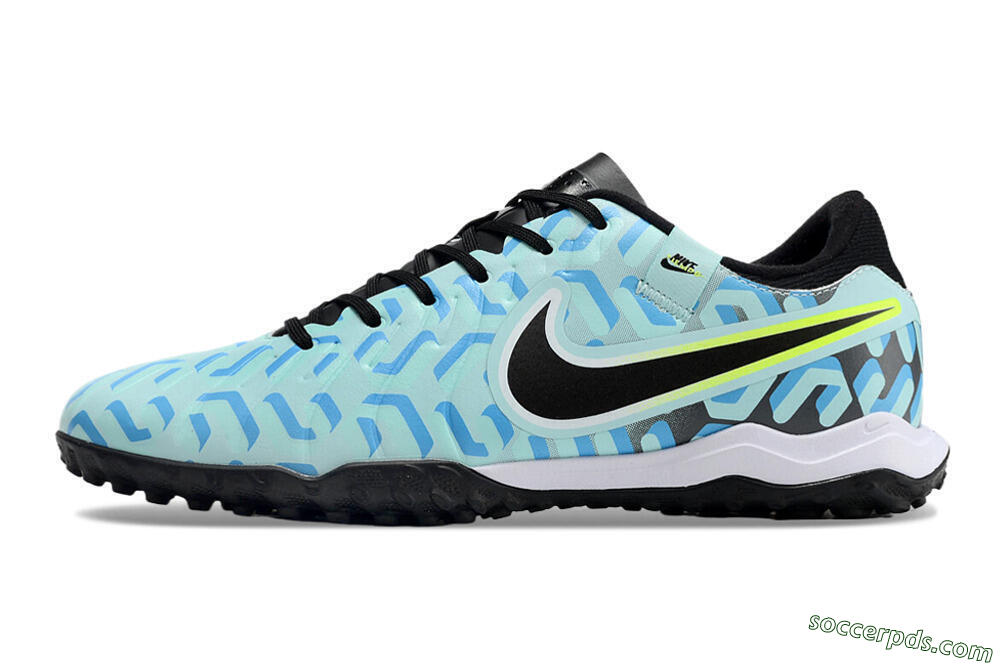 Nike Tiempo Legend 10 Pro TF Low-Tops Football Shoes - Blue/Black/Yellow 2