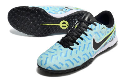 Nike Tiempo Legend 10 Pro TF Low-Tops Football Shoes - Blue/Black/Yellow