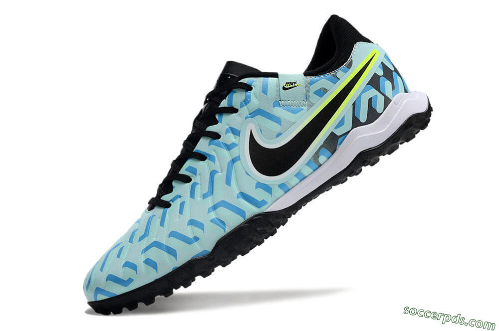 Nike Tiempo Legend 10 Pro TF Low-Tops Football Shoes - Blue/Black/Yellow 5