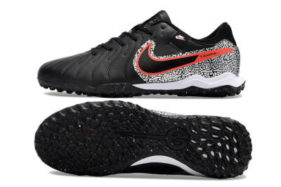 Nike Tiempo Legend 10 Pro TF Low-Tops Football Shoes - Black/Silver/Red