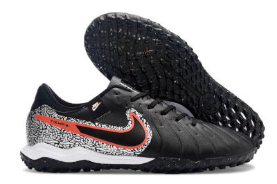 Nike Tiempo Legend 10 Pro TF Low-Tops Football Shoes - Black/Silver/Red