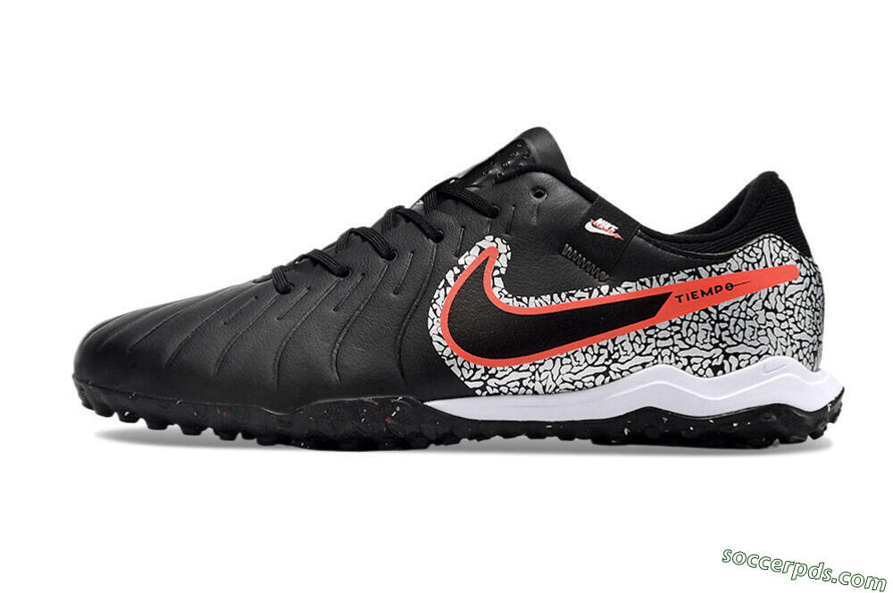 Nike Tiempo Legend 10 Pro TF Low-Tops Football Shoes - Black/Silver/Red 2