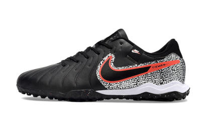 Nike Tiempo Legend 10 Pro TF Low-Tops Football Shoes - Black/Silver/Red